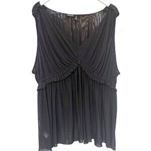 Torrid Black Stretch Mesh Top Plus Size 5x /28 (Torrid5) Babydoll Sleeveless